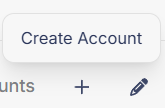 The Create Account button in the Accounts tab
